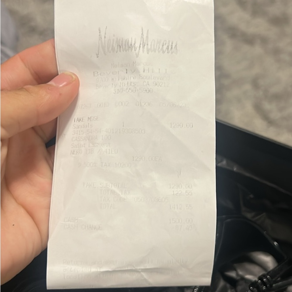 Saint Laurent Black Leather Sandals - Picture 4 of 7